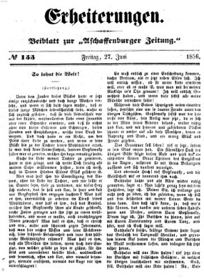 Erheiterungen (Aschaffenburger Zeitung) Freitag 27. Juni 1856