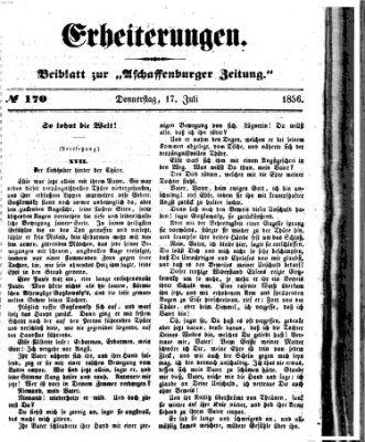 Erheiterungen (Aschaffenburger Zeitung) Donnerstag 17. Juli 1856