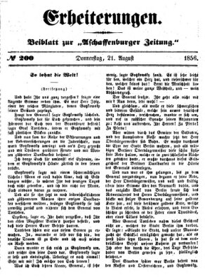 Erheiterungen (Aschaffenburger Zeitung) Donnerstag 21. August 1856