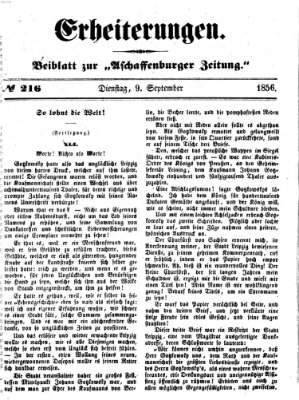 Erheiterungen (Aschaffenburger Zeitung) Dienstag 9. September 1856