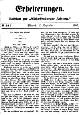 Erheiterungen (Aschaffenburger Zeitung) Mittwoch 10. September 1856