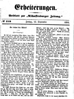 Erheiterungen (Aschaffenburger Zeitung) Freitag 12. September 1856