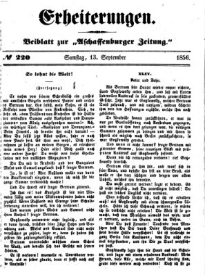 Erheiterungen (Aschaffenburger Zeitung) Samstag 13. September 1856