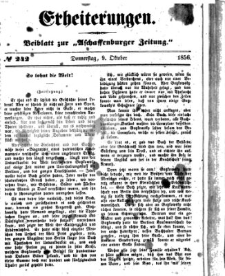 Erheiterungen (Aschaffenburger Zeitung) Donnerstag 9. Oktober 1856