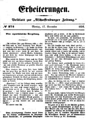 Erheiterungen (Aschaffenburger Zeitung) Montag 17. November 1856