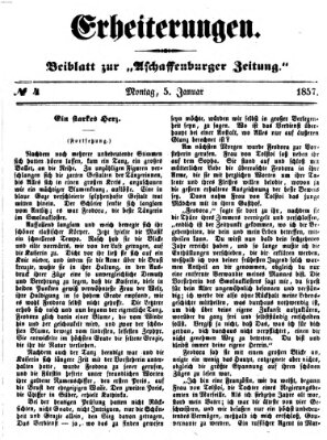 Erheiterungen (Aschaffenburger Zeitung) Montag 5. Januar 1857