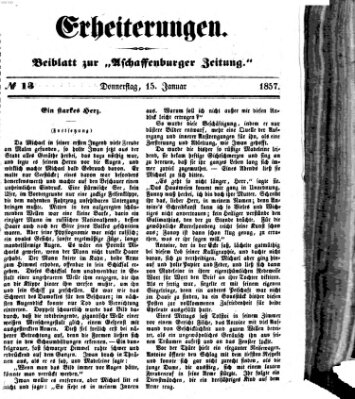 Erheiterungen (Aschaffenburger Zeitung) Donnerstag 15. Januar 1857