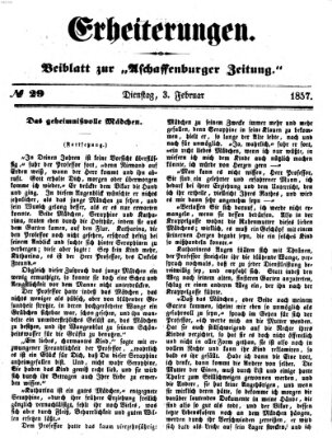 Erheiterungen (Aschaffenburger Zeitung) Dienstag 3. Februar 1857