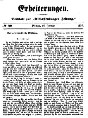 Erheiterungen (Aschaffenburger Zeitung) Montag 16. Februar 1857