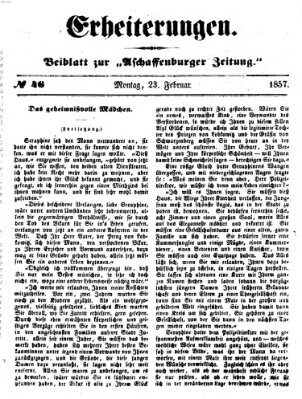 Erheiterungen (Aschaffenburger Zeitung) Montag 23. Februar 1857