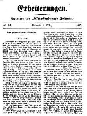 Erheiterungen (Aschaffenburger Zeitung) Mittwoch 4. März 1857