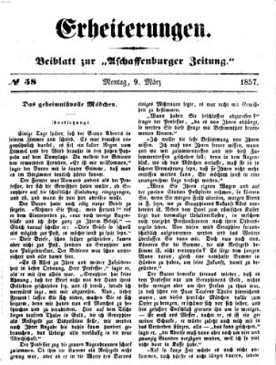 Erheiterungen (Aschaffenburger Zeitung) Montag 9. März 1857