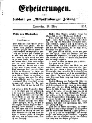 Erheiterungen (Aschaffenburger Zeitung) Donnerstag 26. März 1857