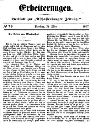 Erheiterungen (Aschaffenburger Zeitung) Samstag 28. März 1857