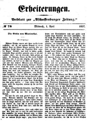 Erheiterungen (Aschaffenburger Zeitung) Mittwoch 1. April 1857