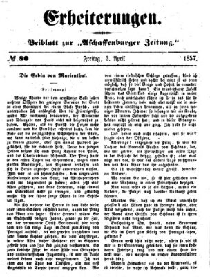 Erheiterungen (Aschaffenburger Zeitung) Freitag 3. April 1857