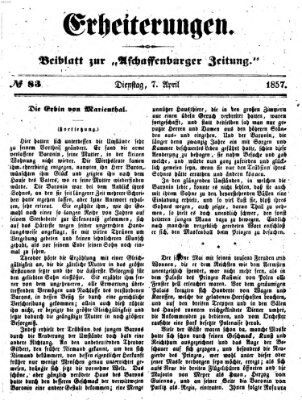 Erheiterungen (Aschaffenburger Zeitung) Dienstag 7. April 1857