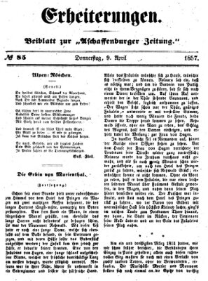 Erheiterungen (Aschaffenburger Zeitung) Donnerstag 9. April 1857