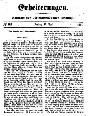 Erheiterungen (Aschaffenburger Zeitung) Freitag 17. April 1857