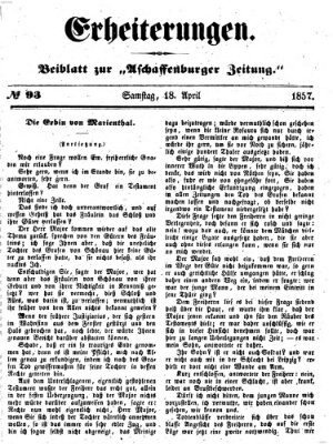 Erheiterungen (Aschaffenburger Zeitung) Samstag 18. April 1857