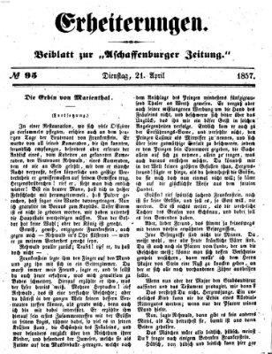 Erheiterungen (Aschaffenburger Zeitung) Dienstag 21. April 1857