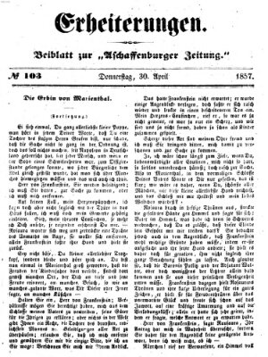 Erheiterungen (Aschaffenburger Zeitung) Donnerstag 30. April 1857