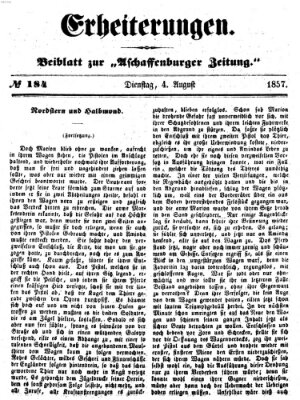 Erheiterungen (Aschaffenburger Zeitung) Dienstag 4. August 1857