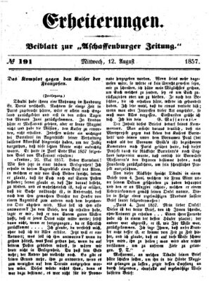 Erheiterungen (Aschaffenburger Zeitung) Mittwoch 12. August 1857