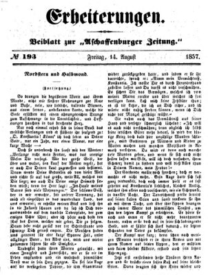 Erheiterungen (Aschaffenburger Zeitung) Freitag 14. August 1857