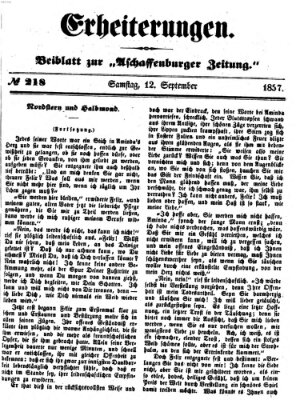 Erheiterungen (Aschaffenburger Zeitung) Samstag 12. September 1857