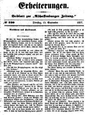 Erheiterungen (Aschaffenburger Zeitung) Dienstag 15. September 1857