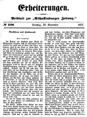 Erheiterungen (Aschaffenburger Zeitung) Dienstag 22. September 1857