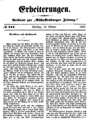 Erheiterungen (Aschaffenburger Zeitung) Dienstag 13. Oktober 1857