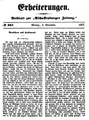 Erheiterungen (Aschaffenburger Zeitung) Montag 2. November 1857