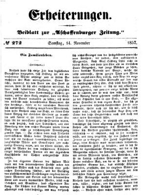 Erheiterungen (Aschaffenburger Zeitung) Samstag 14. November 1857