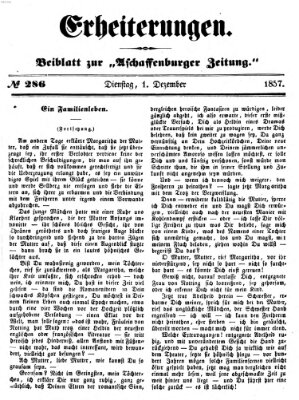 Erheiterungen (Aschaffenburger Zeitung) Dienstag 1. Dezember 1857