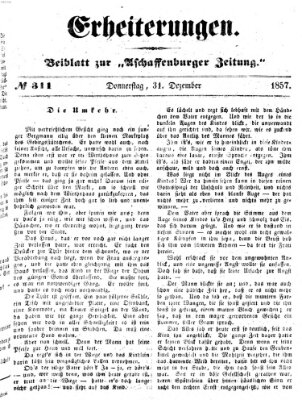 Erheiterungen (Aschaffenburger Zeitung) Donnerstag 31. Dezember 1857