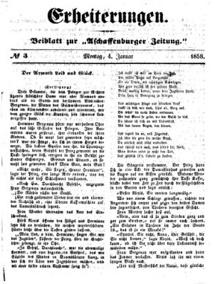 Erheiterungen (Aschaffenburger Zeitung) Montag 4. Januar 1858