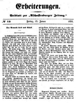 Erheiterungen (Aschaffenburger Zeitung) Freitag 15. Januar 1858