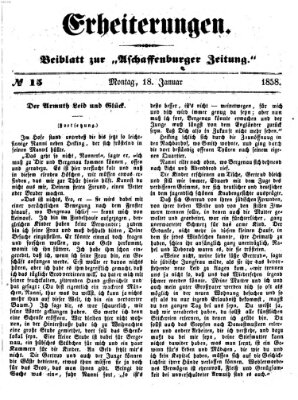 Erheiterungen (Aschaffenburger Zeitung) Montag 18. Januar 1858