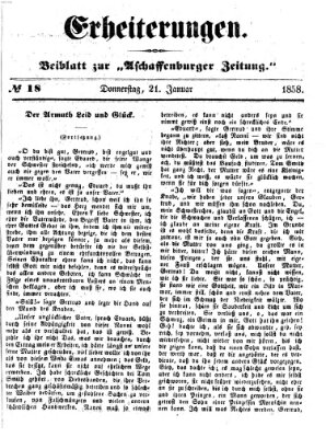 Erheiterungen (Aschaffenburger Zeitung) Donnerstag 21. Januar 1858