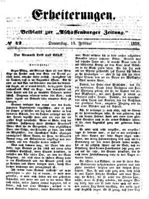 Erheiterungen (Aschaffenburger Zeitung) Donnerstag 18. Februar 1858