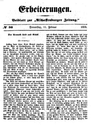 Erheiterungen (Aschaffenburger Zeitung) Donnerstag 11. Februar 1858