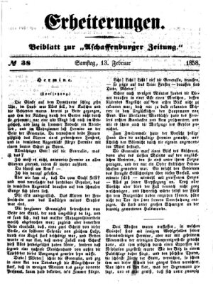 Erheiterungen (Aschaffenburger Zeitung) Samstag 13. Februar 1858