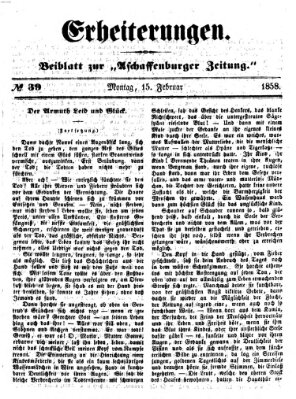 Erheiterungen (Aschaffenburger Zeitung) Montag 15. Februar 1858