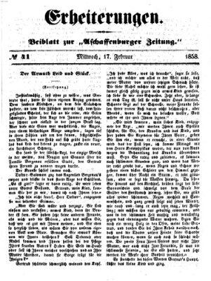 Erheiterungen (Aschaffenburger Zeitung) Mittwoch 17. Februar 1858