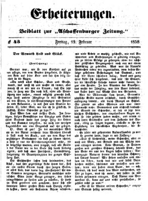 Erheiterungen (Aschaffenburger Zeitung) Freitag 19. Februar 1858