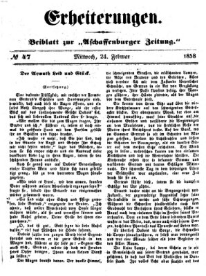 Erheiterungen (Aschaffenburger Zeitung) Mittwoch 24. Februar 1858