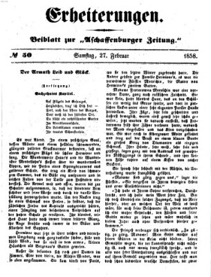 Erheiterungen (Aschaffenburger Zeitung) Samstag 27. Februar 1858