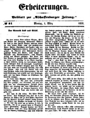 Erheiterungen (Aschaffenburger Zeitung) Montag 1. März 1858